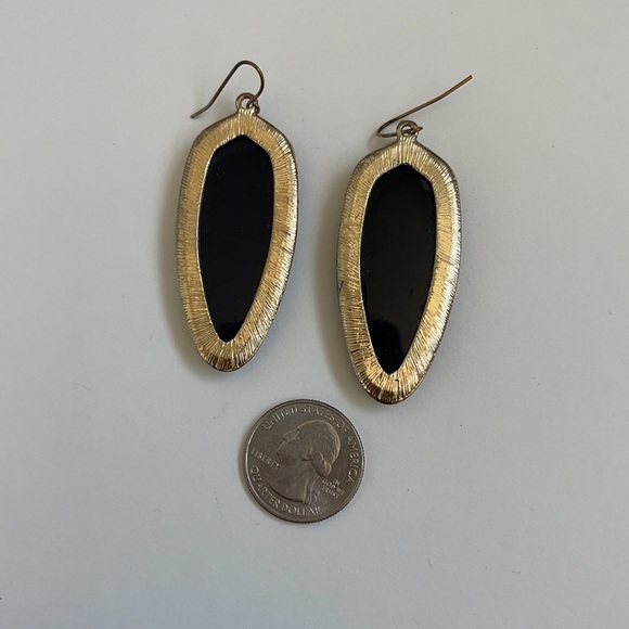 Black and Gold Jeweled Earrings - Picture 4 of 4